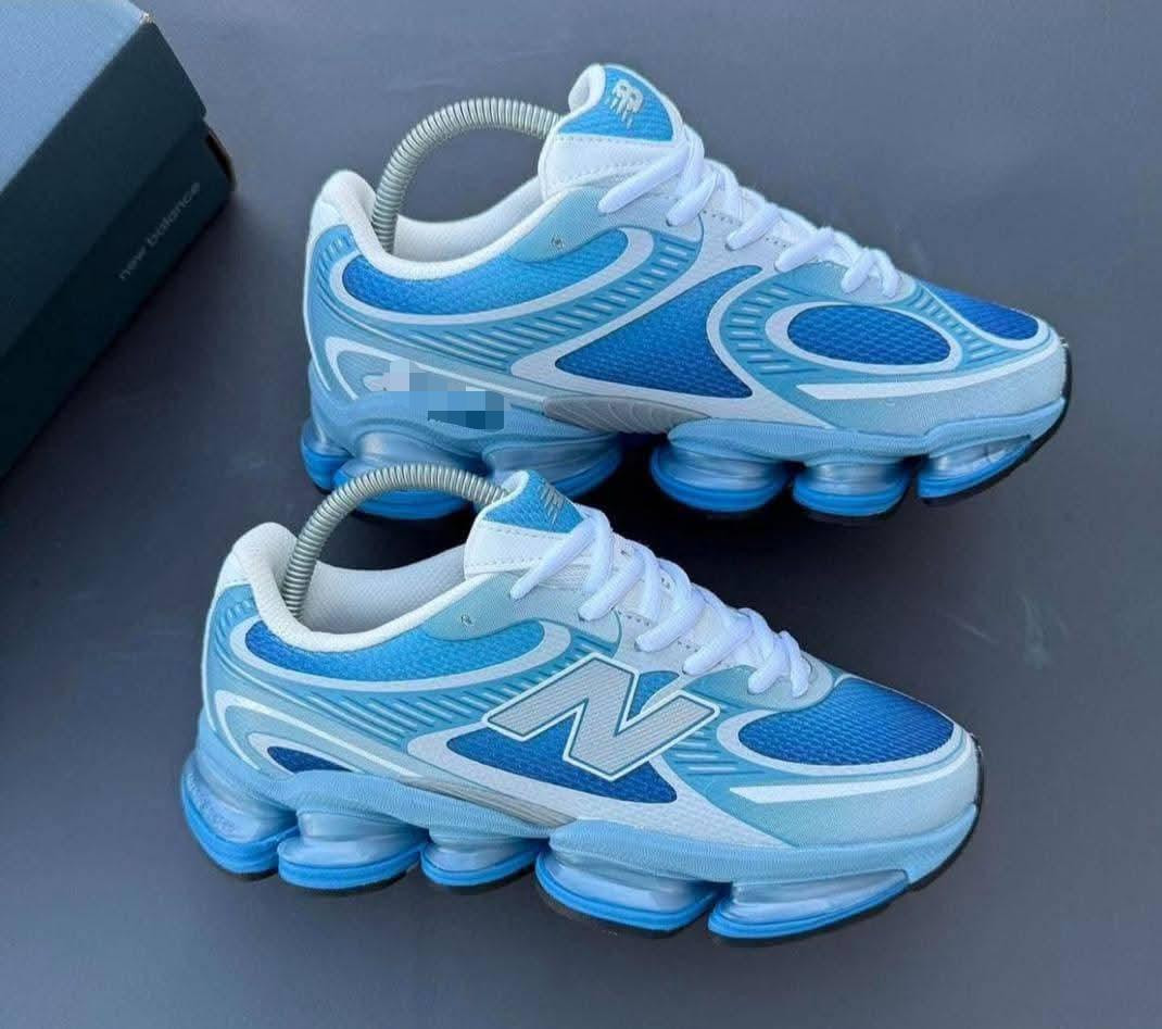 Blue White New Balance 9060 Inspired Chunky Dad Sneakers Coil Laces Platform Cushion Running Shoes Unisex Streetwear Trainers