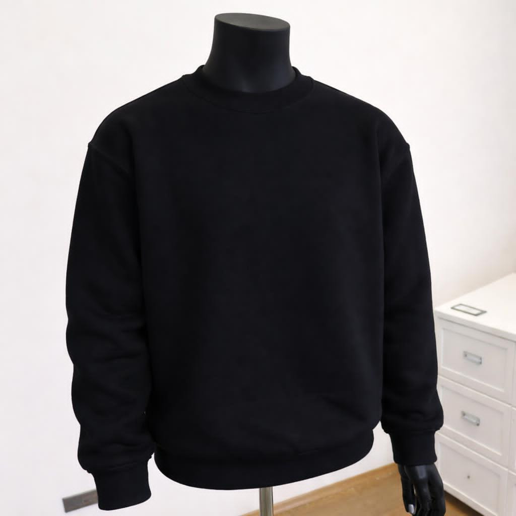 Oversized Crewneck Sweatshirt Blank Minimalist Heavyweight Fleece Pullover