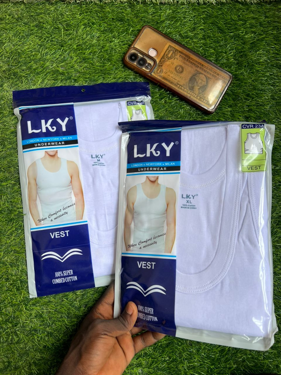 YARRISON Men's Cotton Vests 3-Pack - High Quality White Singlets New Design Undershirts