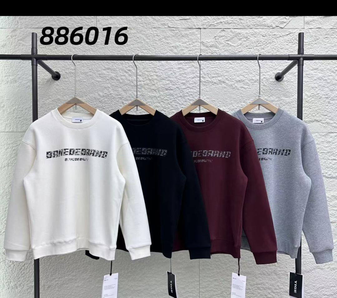 DEBRAND Crewneck Sweatshirt Oversized Boxy Fit Glitch Text Print Streetwear Unisex Casual Fleece Jumper Loungewear