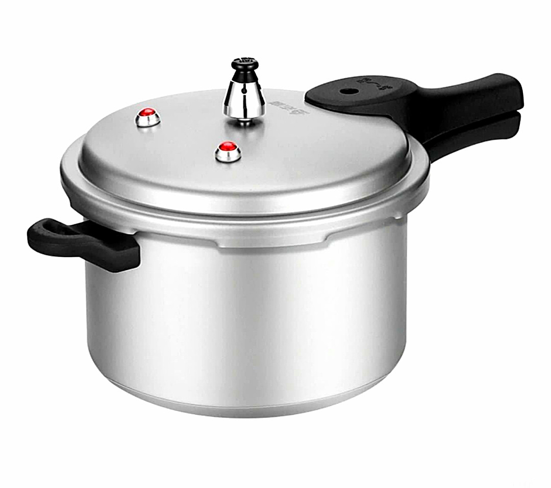 High-Efficiency Aluminum Pressure Cooker – Fast-Cooking Pot with Safety Release Valve, Heat-Resistant Handles, Multi-Purpose Steam Cooker for Gas and Electric Stovetops