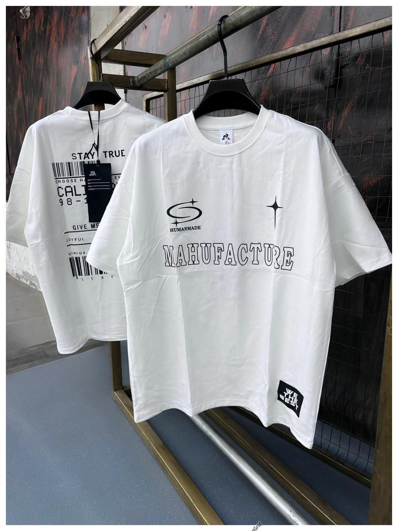 Baggy Fit Graphic Tee - White 'MAHUFUCTURE' Stay True Cali Humanmade Inspired Unisex