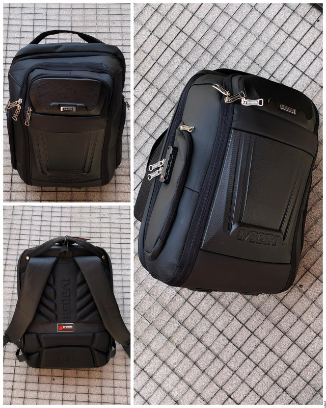 Black Perforated Tactical Backpack Men's Hard Shell Mini Backpack LVBOSHI Style Studded Crossbody Bag