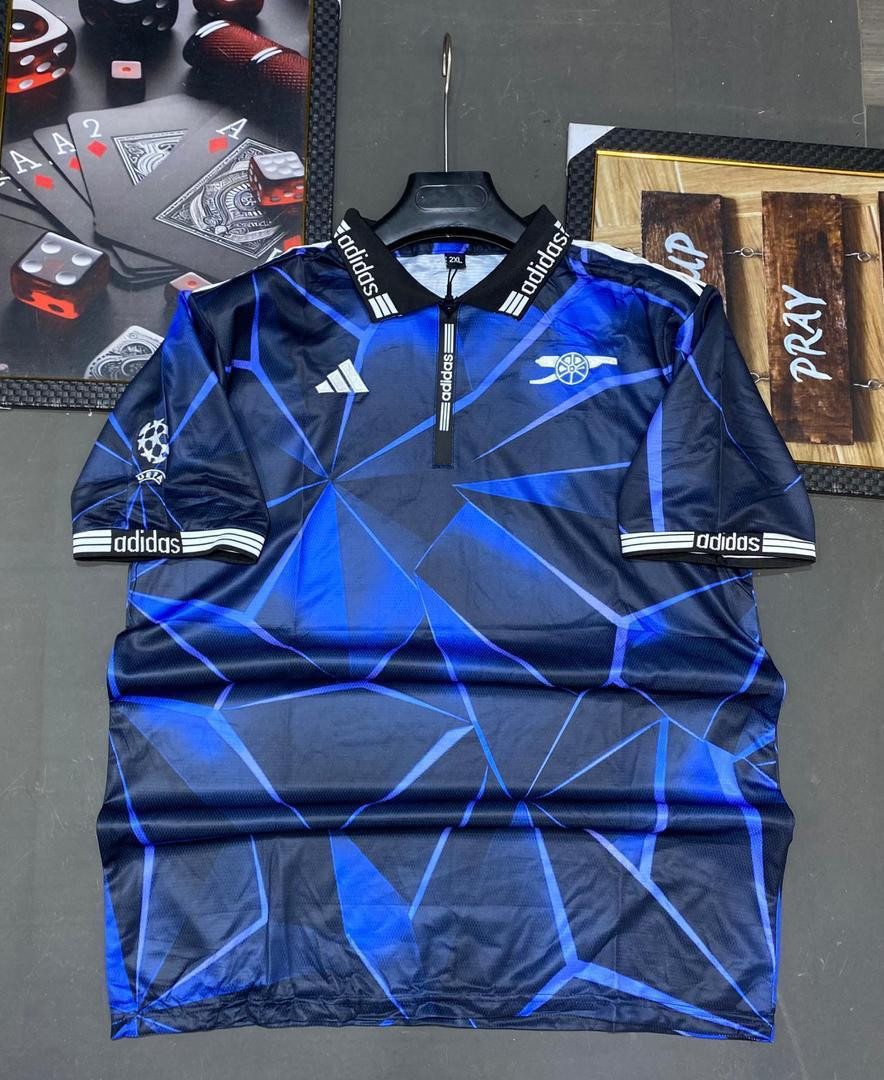 Arsenal 2025/26 Adidas Home Jersey Red - UCL Patch Zip Collar Polo Shirt 3XL