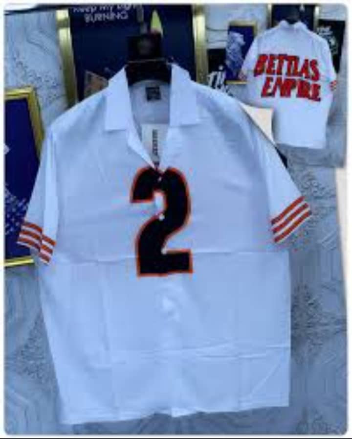 White "2" BETTDAS EMPIRE Polo Shirt Short Sleeve Red Accent Custom Graphic Streetwear Casual Top