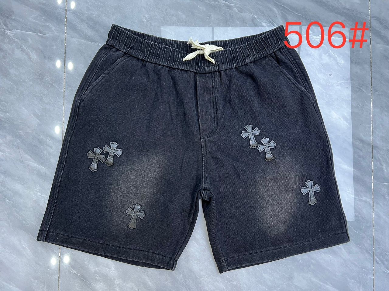 Black Denim Shorts – Relaxed Fit Summer Jean Shorts with Faux Leather Cross Patches & Elastic Drawstring Waist – Goth & Streetwear Aesthetic