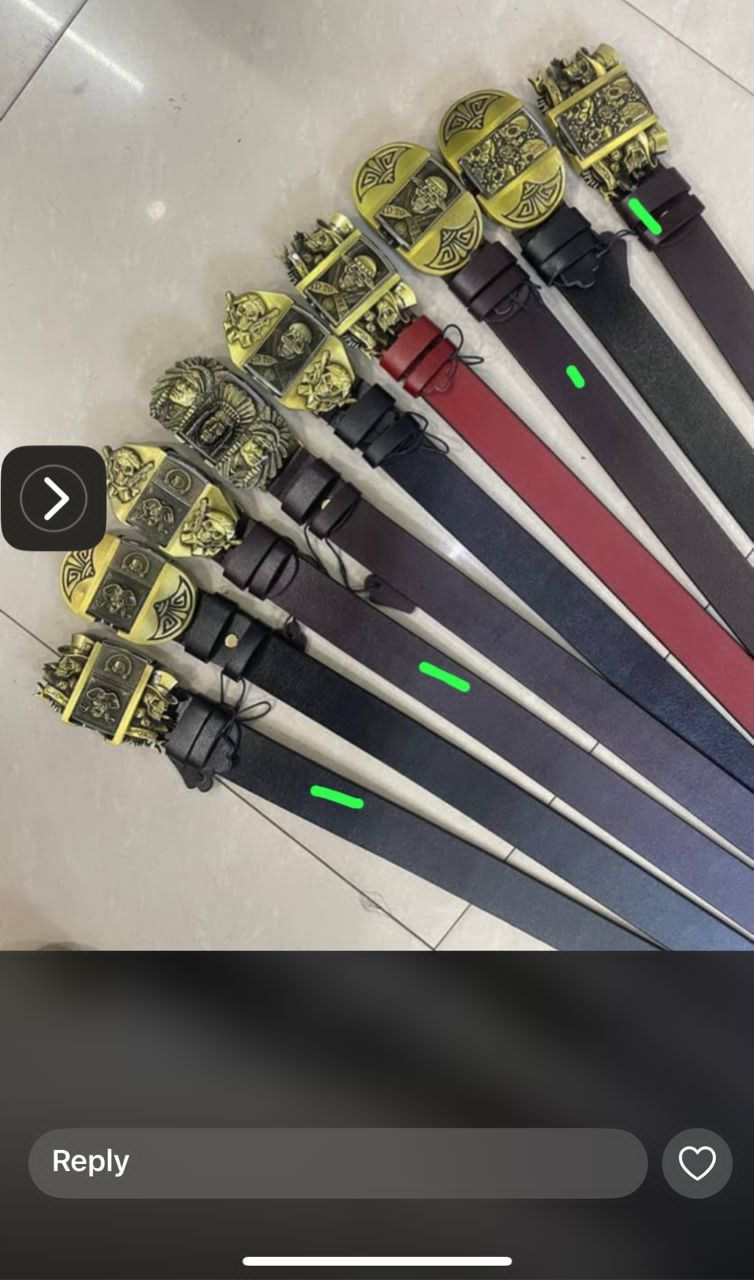 Black Belt Neon Crosses Silver Studded Ornate Buckle Chrome Hearts Style Punk Goth Accessory Unisex Maximalist Streetwear