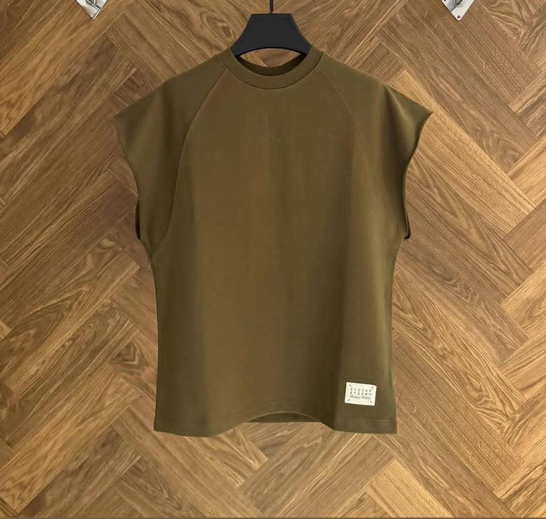 Sage Olive Green Sleeveless Raglan Crop Top Minimalist Athletic Tank Miana Mare Label