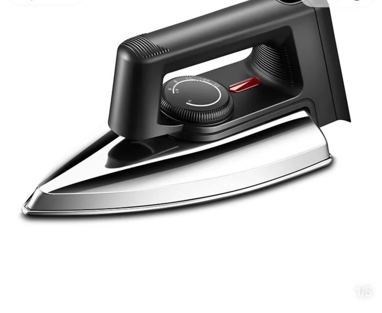 Classic Heavyweight Dry Iron – High-Heat Electric Press with Non-Stick Polished Soleplate & Adjustable Temperature Control