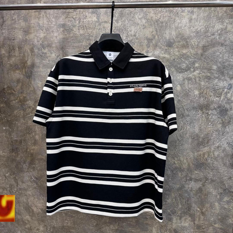 Striped Polo Shirt - Exact Match Brown/Cream Polo - Unisex Streetwear