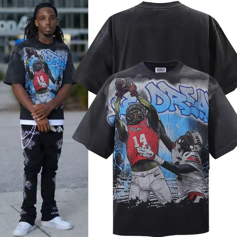 Maryland Basketball Tee - Valevt Dreams Len Bias Graphic Oversized Shirt