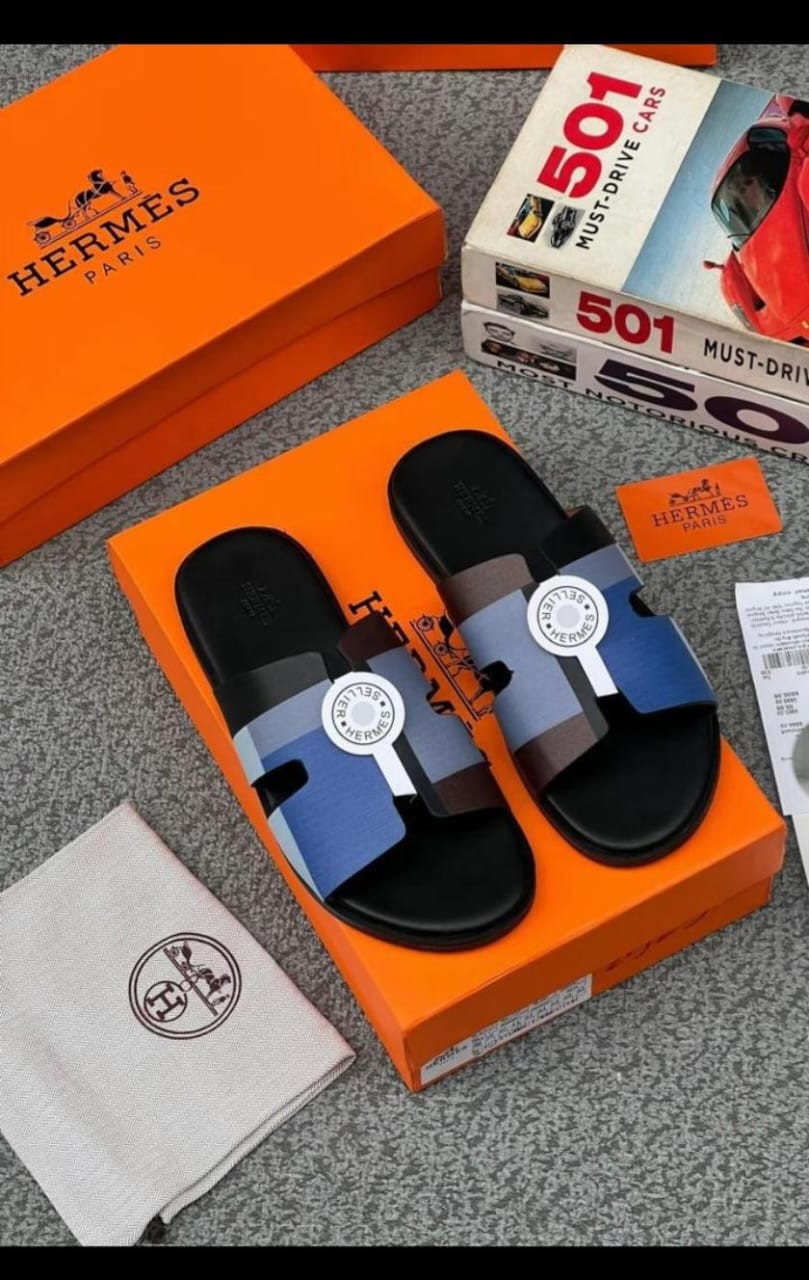 Black Blue Hermès Oran Inspired Slide Sandals Crossover H Strap Adjustable Buckle Luxury Dupe Casual Summer Shoes