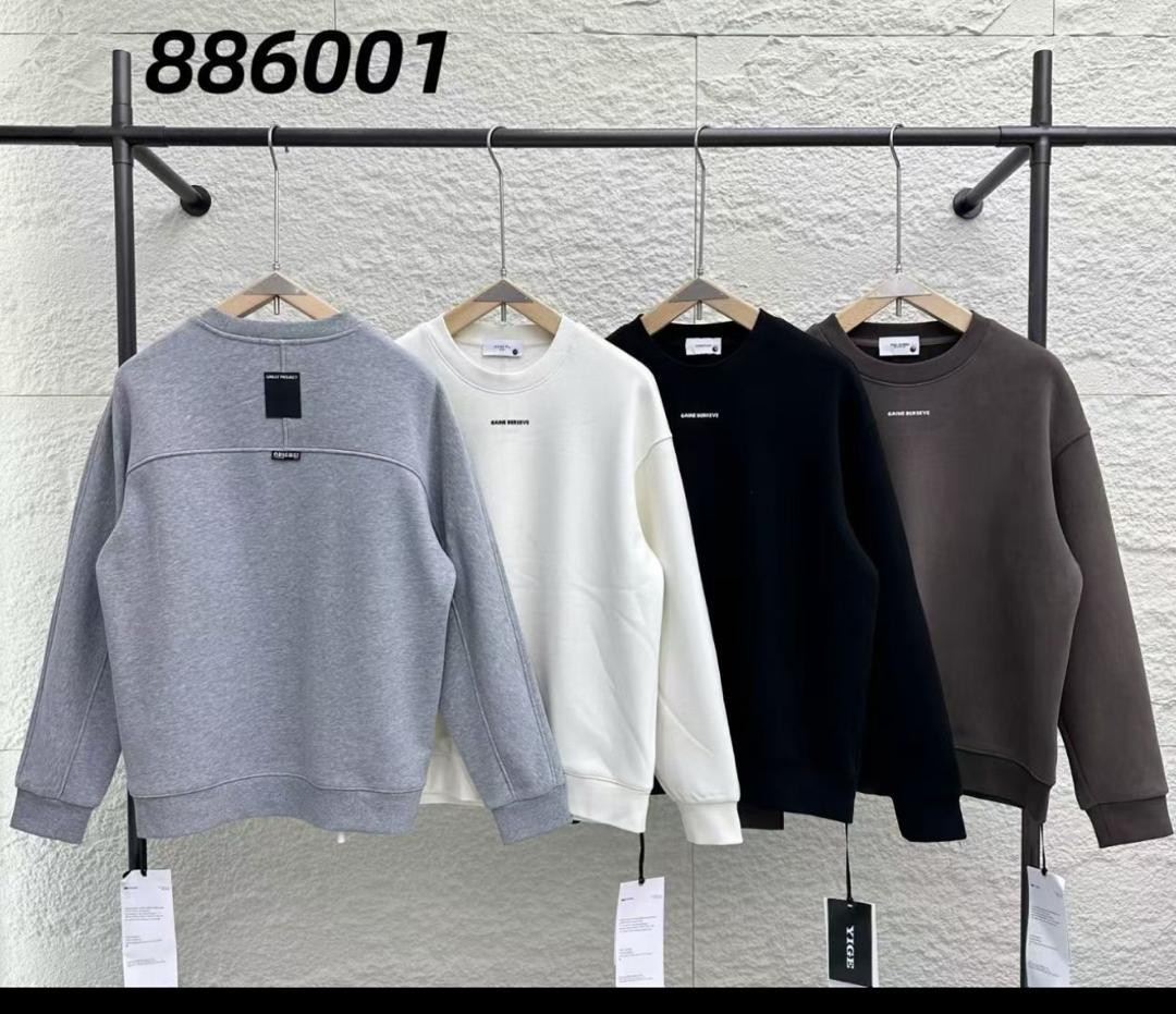 Oversized Minimalist Crewneck Sweatshirt GAME OVERIVE Embroidered Logo Relaxed Fit Unisex Streetwear Hype Casual Fleece Pullover Grey White Black Brown