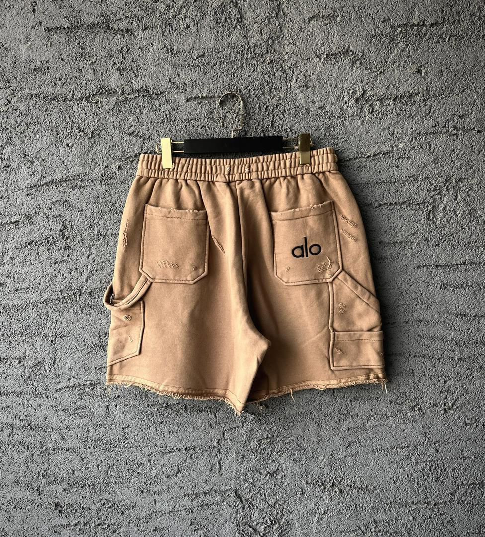 Sage Green Distressed Cargo Shorts Alo Inspired Embroidered Pocket Faded Wash Utility Shorts