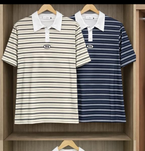 Base Long Sleeve Striped Polo Shirt Black Gray Rugby Contrast Collar Preppy Casual Streetwear Top