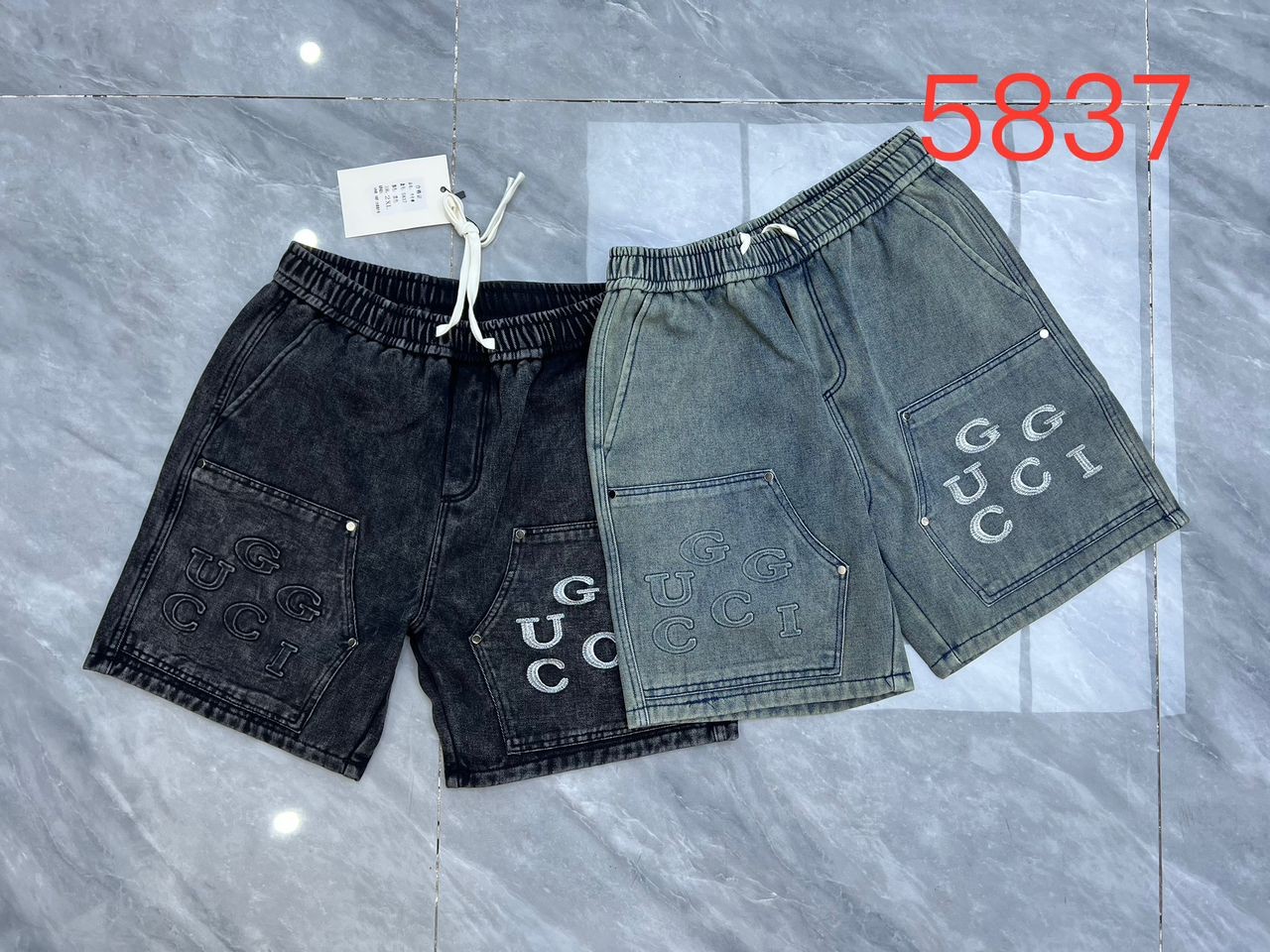 Men's Premium Casual Denim Shorts – Relaxed Fit Jean Shorts with Custom Letter Embroidery & Large Patch Pockets – Modern Streetwear Summer Bottoms