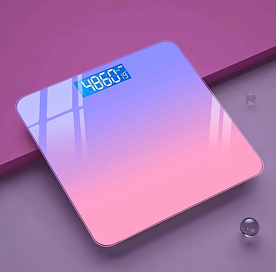 Smart Digital Bathroom Scale – High-Precision Body Weight Scale with Gradient Tempered Glass, Backlit LCD Display, and Room Temperature Sensor